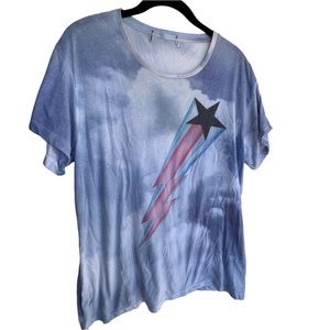 SALE WildFox Blue Clouds Star Lightning Top
